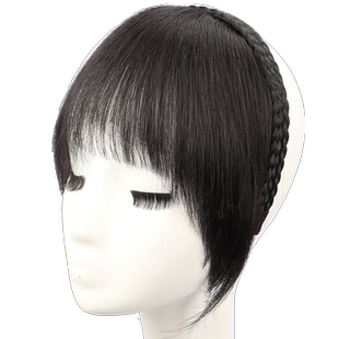 假刘海女自然前额发箍刘海一体真发修颜减龄空气刘海头顶假发片女