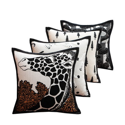 黑白轻奢高级感斑马抱枕靠垫沙发客厅抱枕套不含芯长靠枕套大靠背