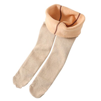 女童加绒秋冬季连裤袜白色