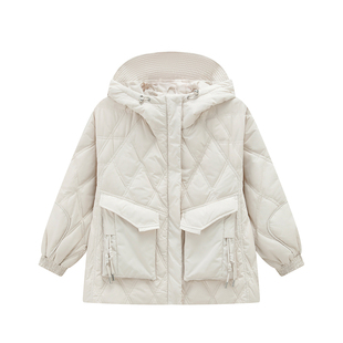 奈格薇儿小个子韩系羽绒服女短款2025新款洋气设计感连帽冬季外套