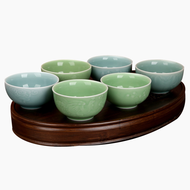 龙泉青瓷10只可用复古小碗米饭碗