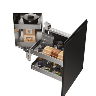 悍高希勒系列转角拉篮厨房橱柜拉篮半开小怪物铝合金厨房收纳篮