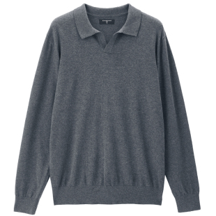 佐丹奴衬衫领针织衫男可机洗精梳纯棉V领套头针织线衣男13054667