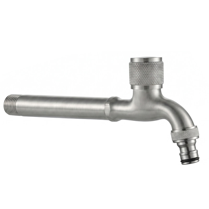 加长304不锈钢单冷水龙头 圆形手轮防撞防冻 户外庭院洗车阳台