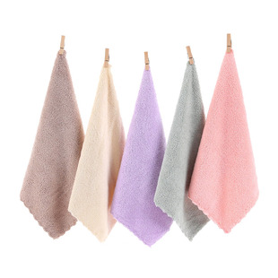 吸水方巾素色吸水珊瑚绒方巾30X30小毛巾柔软舒适多用途擦车家用