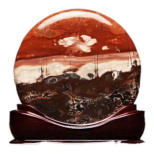 国画石奇石天然原石入户玄关电视柜客厅办公桌装饰高端石头摆件