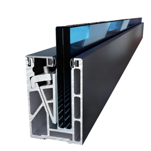 楼梯阳台平台铝合金玻璃固定扶手预埋u型槽卡槽护栏栏杆铝槽型材