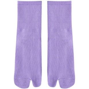 彩色分趾袜女中筒袜春夏日系纯棉二指袜分脚趾猪蹄鞋袜长筒两趾袜