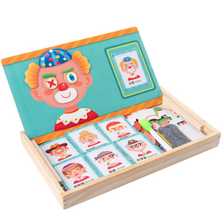儿童益智玩具宝宝认知五官表情磁力贴幼儿园启蒙早教拼图拼乐画板