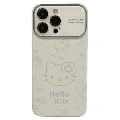 jze 大视窗镜头膜可爱线条HelloKitty适用苹果17ProMax手机壳iphone15新款16pro女13软硅胶15pro防摔保护套14