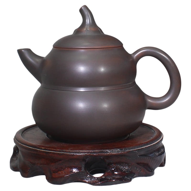 全纯手工广西钦州泥坭兴陶葫芦龙茶壶