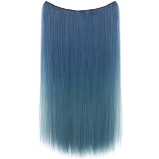 蓝色渐变挑染假发片一片式甜酷巴黎画染长直发无痕隐形挂耳染接发