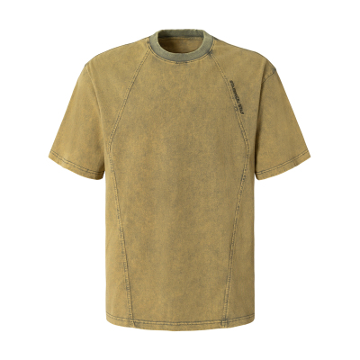 矿感水洗炒花结构廓形短袖T恤