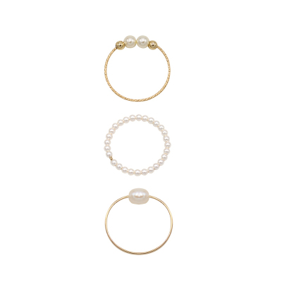 JX I Back garden 后花园 高级14K包金施家珍珠叠戴纤细手工戒指