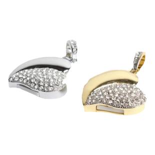 USB3.0高速u盘256G 女生心形项链优盘闪存盘手机U盘128g 刻字定制