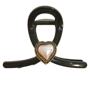 中等少发量专用盘发抓夹鲨鱼夹后脑勺黑色碎发夹子发卡发抓发饰新