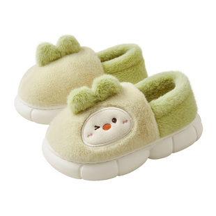 三利儿童棉拖鞋冬季2025新款男童女童室内家居防滑可爱包跟棉拖