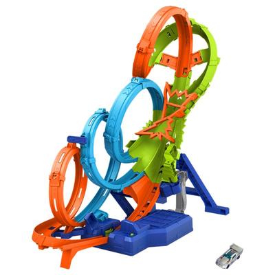 【自营】风火轮HOTWHEELS轨道玩具赛车赛道电动四环撞击轨道男孩