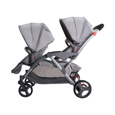 双胞胎轻便折叠一大一小两宝推车