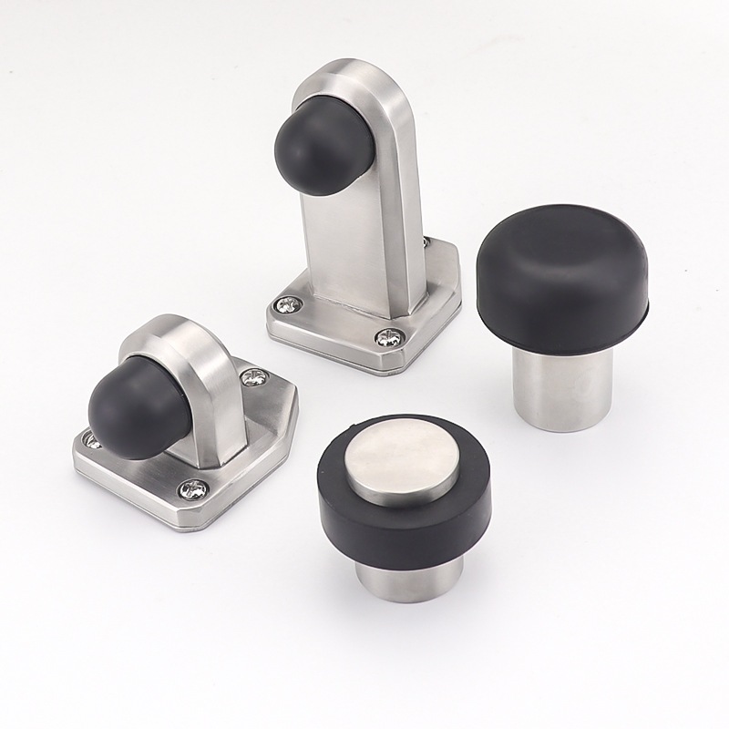 V3FP防撞门顶免打孔304不锈钢门档硅胶门碰玻璃门吸卫生间橡胶阻