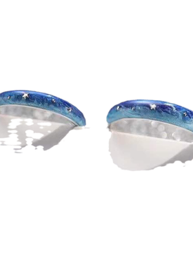 蓝色星空情侣对戒男女时尚潮流清新开口指环仲夏夜之梦情侣戒指