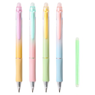 晨光可擦笔小学生专用免费定制刻名字按动中性笔女生热可擦笔晶蓝0.5子弹头高颜值ins风魔力摩易可擦笔芯黑色