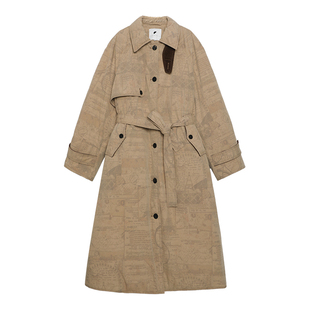 半圆设计师女装2025冬季高级感超好看加厚长款过膝风衣式羽绒服女