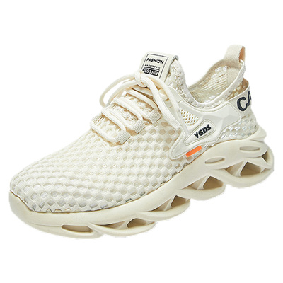 踩屎感薄款软底镂空宽胖脚运动鞋