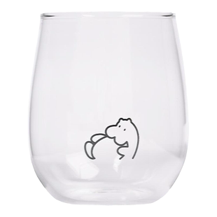 FLYINGHIPPO周边河马胖胖杯手握玻璃水杯创意咖啡牛奶玻璃杯350ml