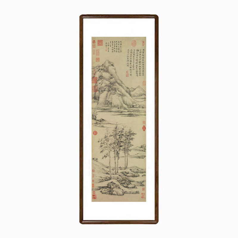 新中式倪瓒虞山林壑图山水挂画