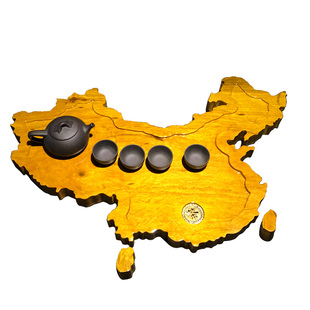 整块金丝楠木茶盘实木家用托盘小号功夫茶具根雕茶台简约原木地图