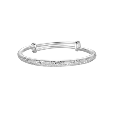 周六福满天星手镯子女S999足银银活口实心新年礼物