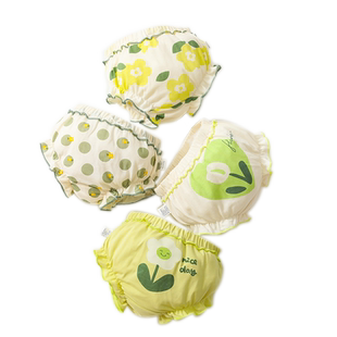 婴儿内裤薄棉女宝宝纯棉训练短裤0-5岁小童面包裤儿童薄款不夹pp