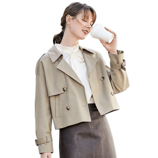 Betu百图短款风衣外套女小香风韩版设计感小个子2026年春装新款