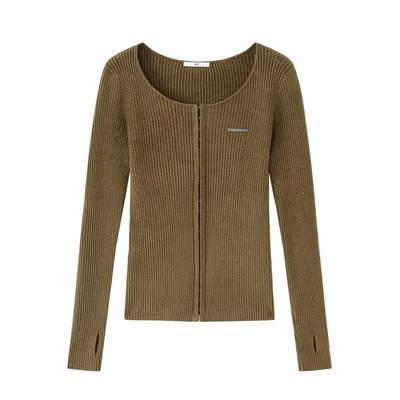 SLY 冬季新品简约圆领修身针织打底上衣030HAZ70-1551