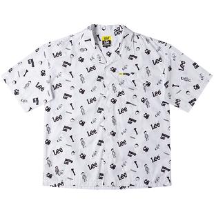 【MIGHTY JAXX联名】Lee商场同款25秋冬新宽松版男女同款短袖衬衫