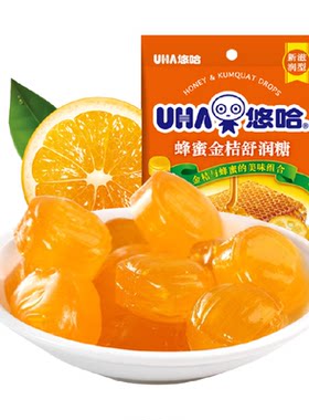 UHA悠哈蜂蜜金桔舒润糖103g*1袋