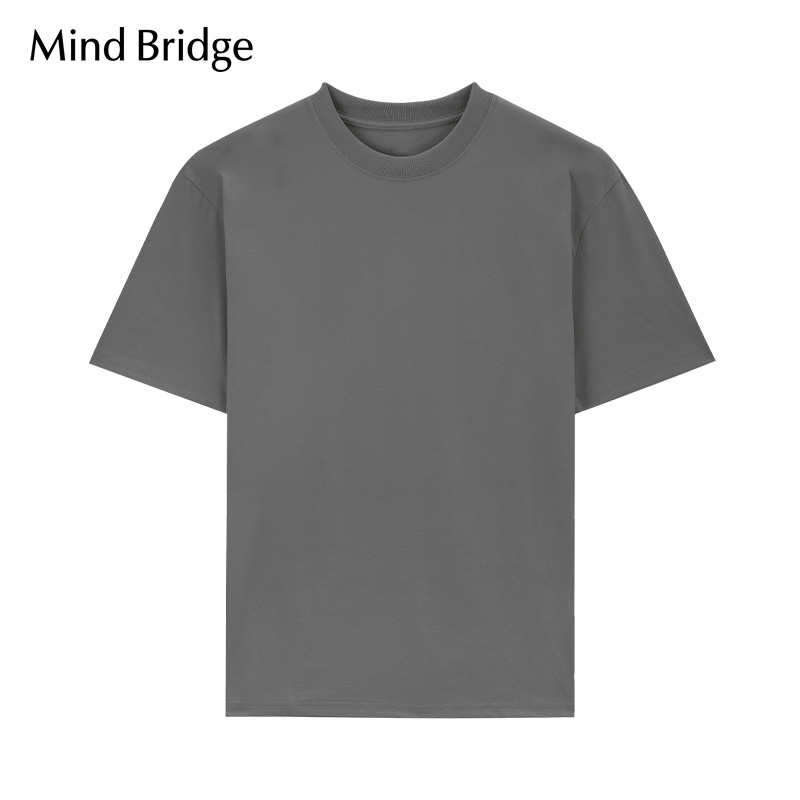 Mind Bridge7A抗菌圆领T恤男士休闲纯色男装25夏季新款宽松短袖