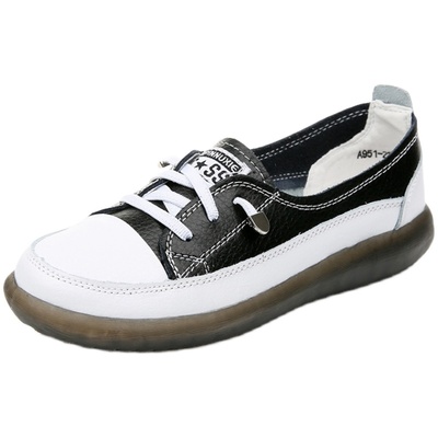 真皮软底女鞋浅口舒适百搭小白鞋