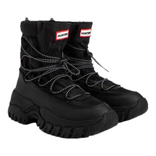 HUNTER女款秋冬Wanderer户外系带马丁鞋加绒加厚保暖雪地靴