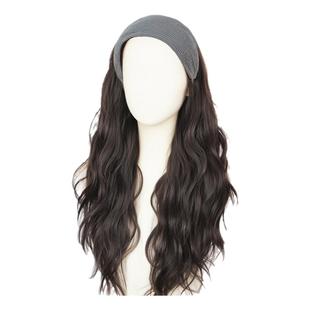 发箍假发一体女梦玲同款发箍卷发半头套仿真发可造型水波纹全头套