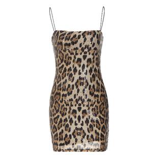 亏本清仓价！！！NO退NO换！！！卖完下架！！豹纹亮片吊带连衣裙