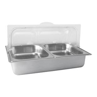 冬季不锈钢保温餐盘加冰果盘带盖自助餐展示托盘卤菜摆摊保鲜盒