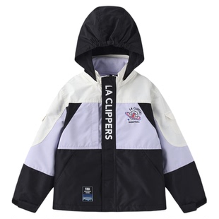 nbakids童装秋冬男童女童连帽外套户外两件套撞色K233JP801P