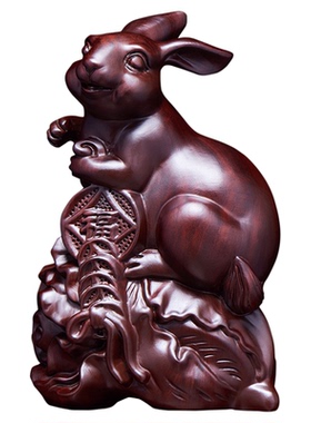 康御红黑檀木中式客厅兔子
