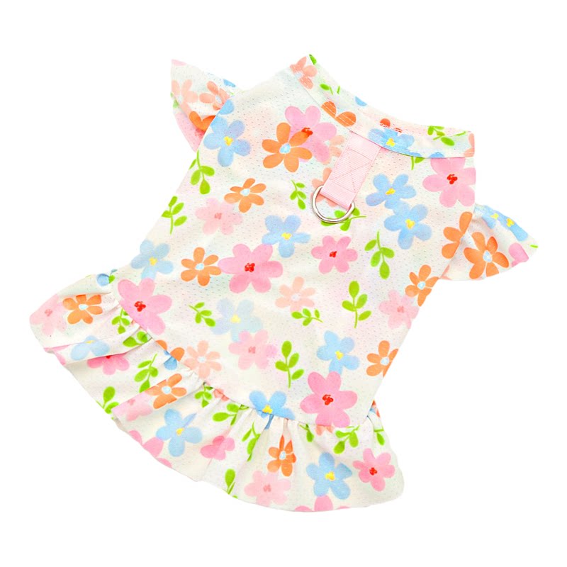 防掉毛网纱服饰宠物衣服猫咪狗狗印花连衣裙中大型犬可爱公主裙