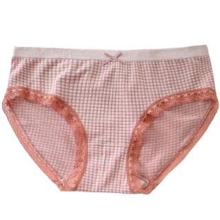 【桃酱少女】日系可爱蝴蝶结内裤 复古维希格纹 少女学生三角裤女