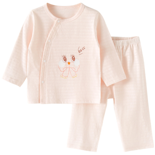 婴儿长袖套装夏季男童女童纯棉薄款分体儿童空调夏装睡衣宝宝衣服