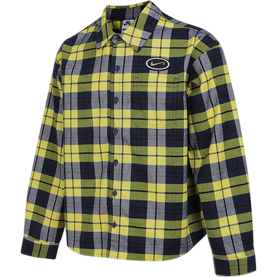 Nike/耐克正品2025冬季款男士日常翻领网格长袖衬衫HV0257-410