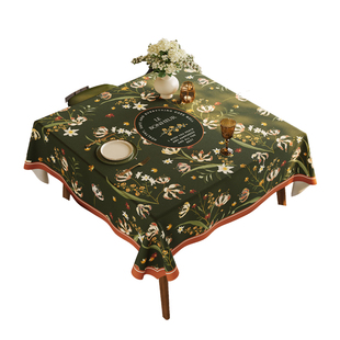 桌布免洗防水桌布轻奢高级感小方桌正方形桌布2023新款棉麻盖布